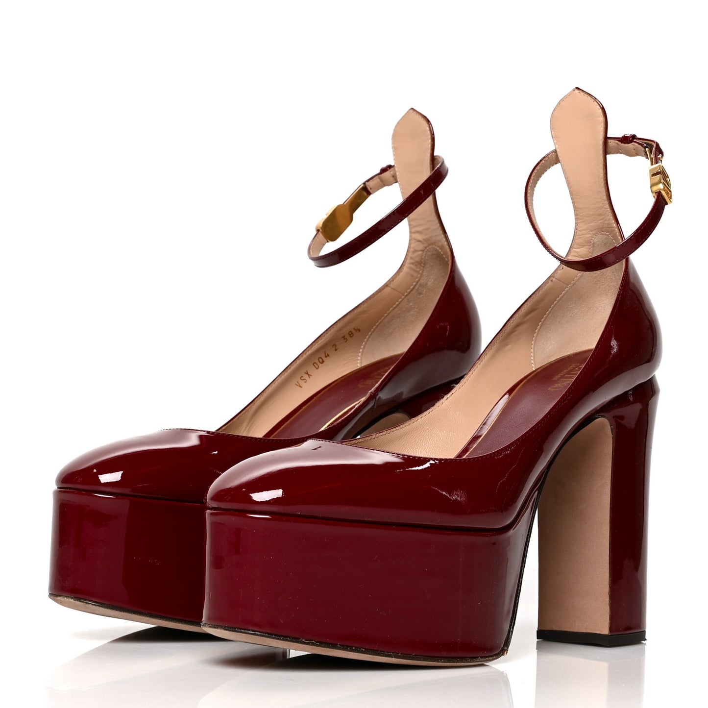 Patent Tan-Go 50/120mm Platform Pumps 38.5 Cerise
