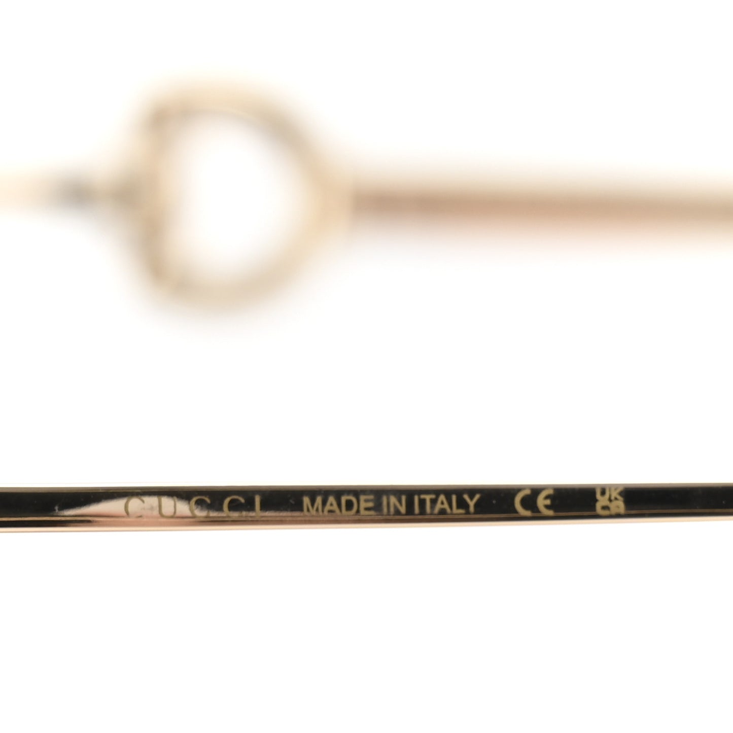 Metal Horsebit Square Frame Sunglasses GG0879S Gold