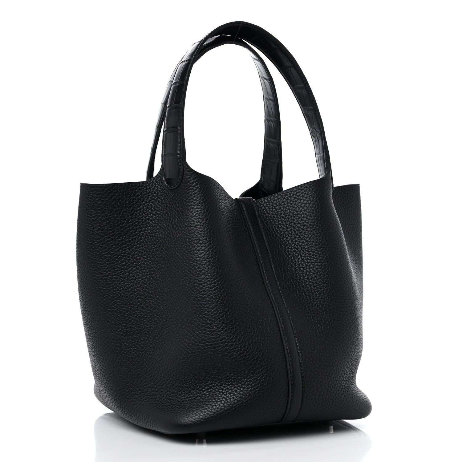 Hermes Taurillon Clemence Matte Alligator Picotin Lock Touch 22 MM Black 3 of 8