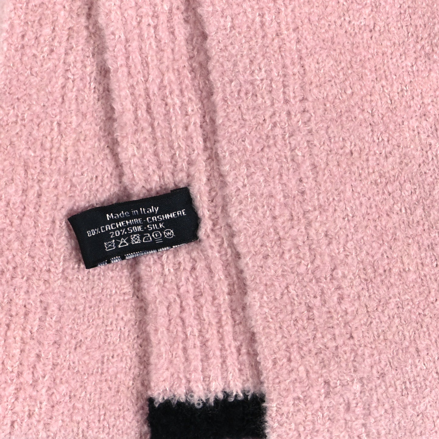 Cashmere Silk Knit CC Scarf Pink Black