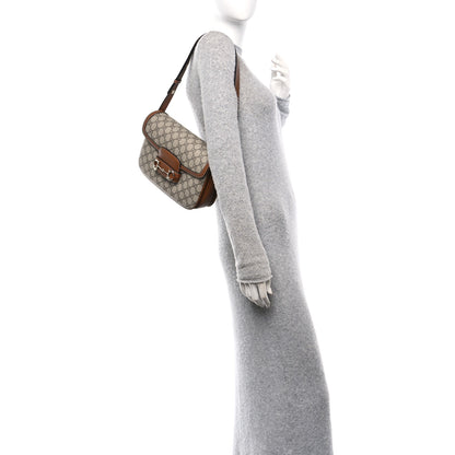 Gucci GG Supreme Monogram Horsebit 1955 Soft Small Shoulder Bag Beige Brown Sugar 2 of 11