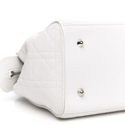 Christian Dior Lambskin Cannage Soft Lady Dior Satchel White 9 of 16