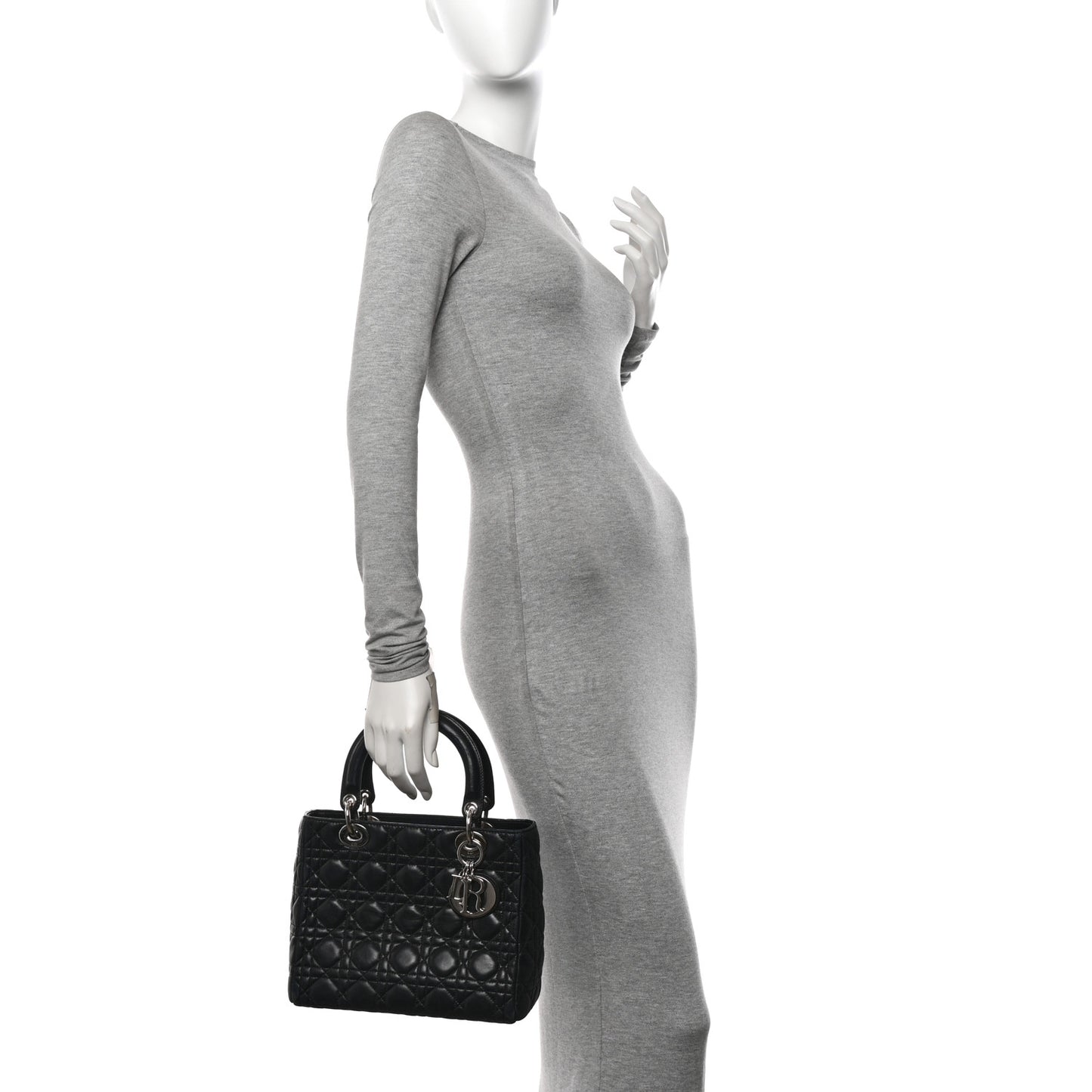 Lambskin Cannage Medium Lady Dior Black