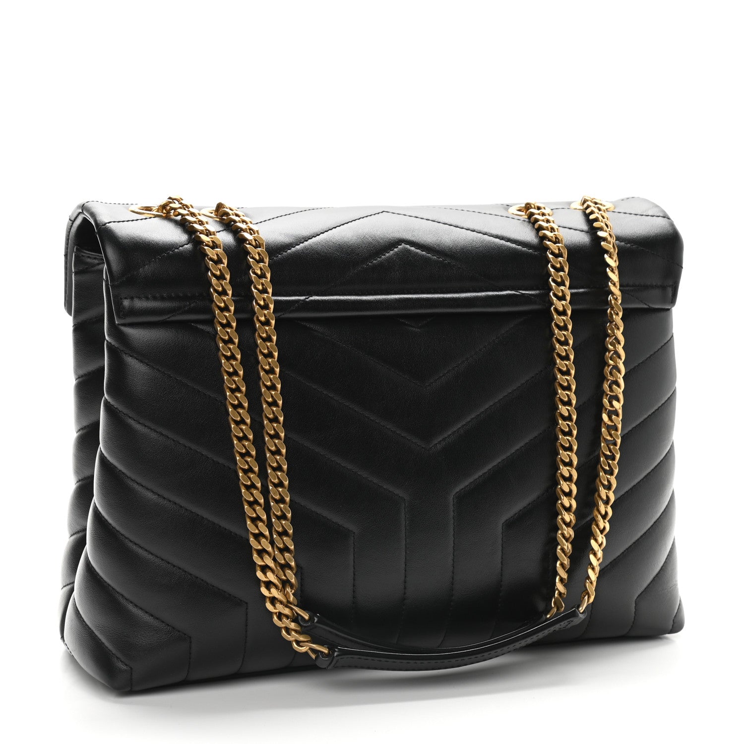 Saint Laurent Calfskin Y Quilted Monogram Medium Loulou Chain Satchel Black 3 of 9