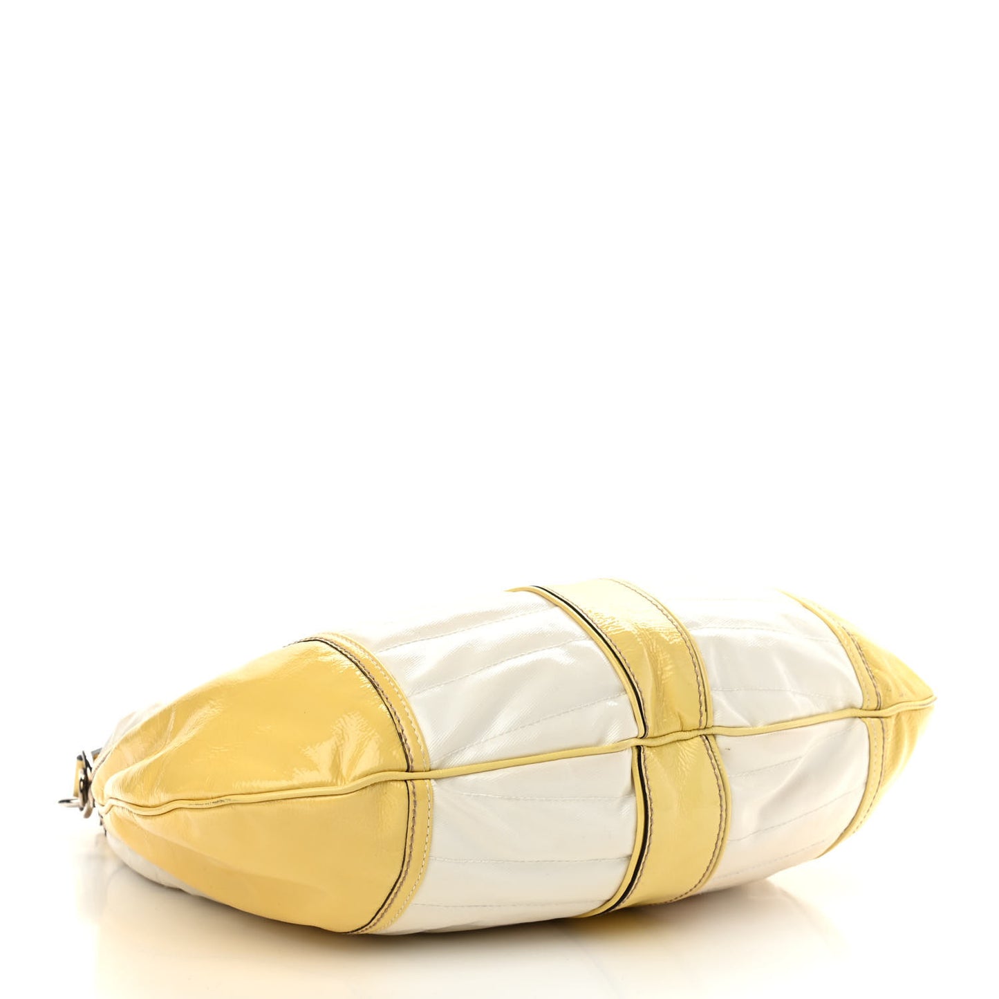 Patent Calfskin Medium Snow Glam Hobo Yellow White