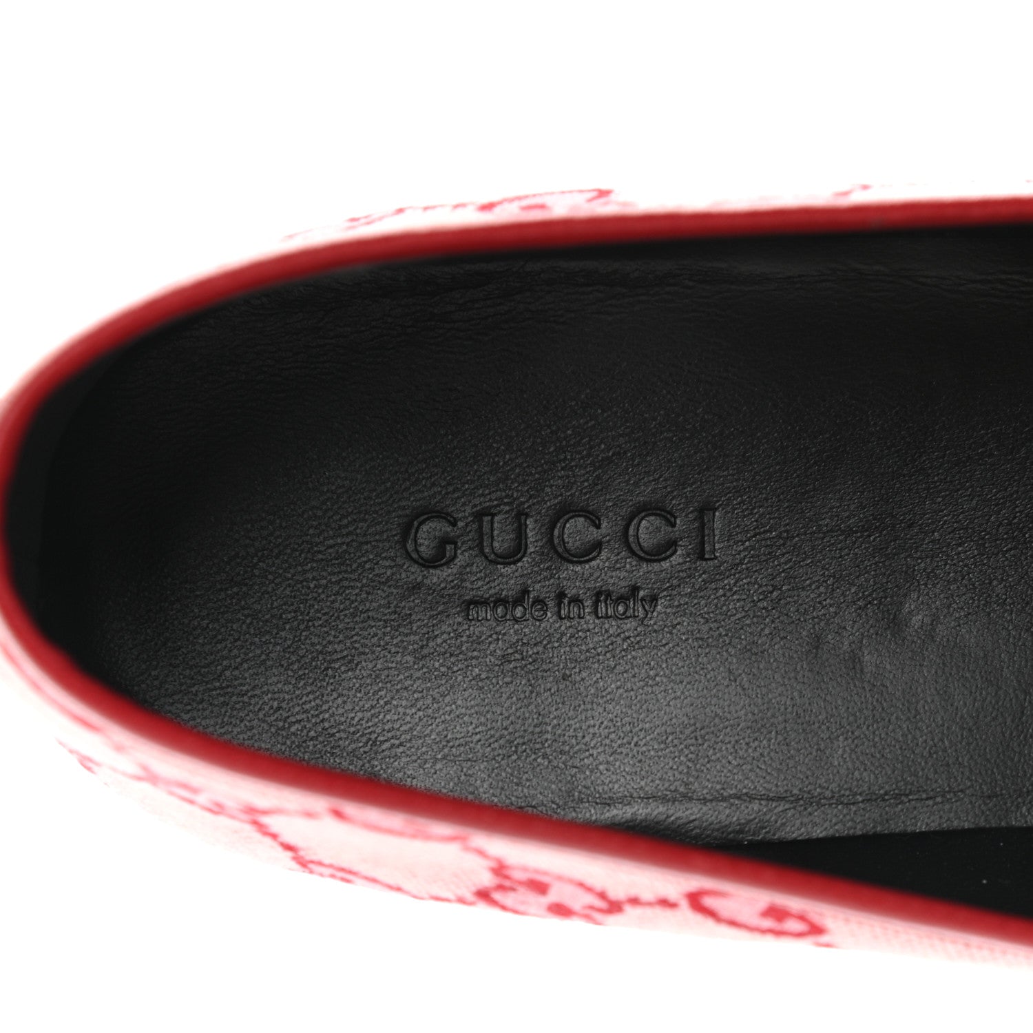 Gucci Canvas GG Monogram Horsebit Womens Jordaan Loafers 40 Gardenia Hibiscus Red 7 of 10