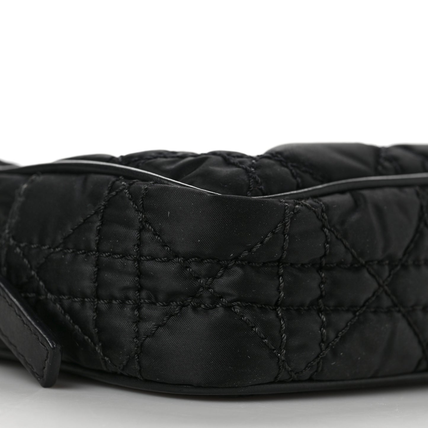 Nylon Cannage Zipped Pouch Black