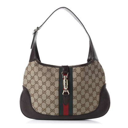 Gucci Monogram Web Jackie O Hobo Dark Brown 1 of 11