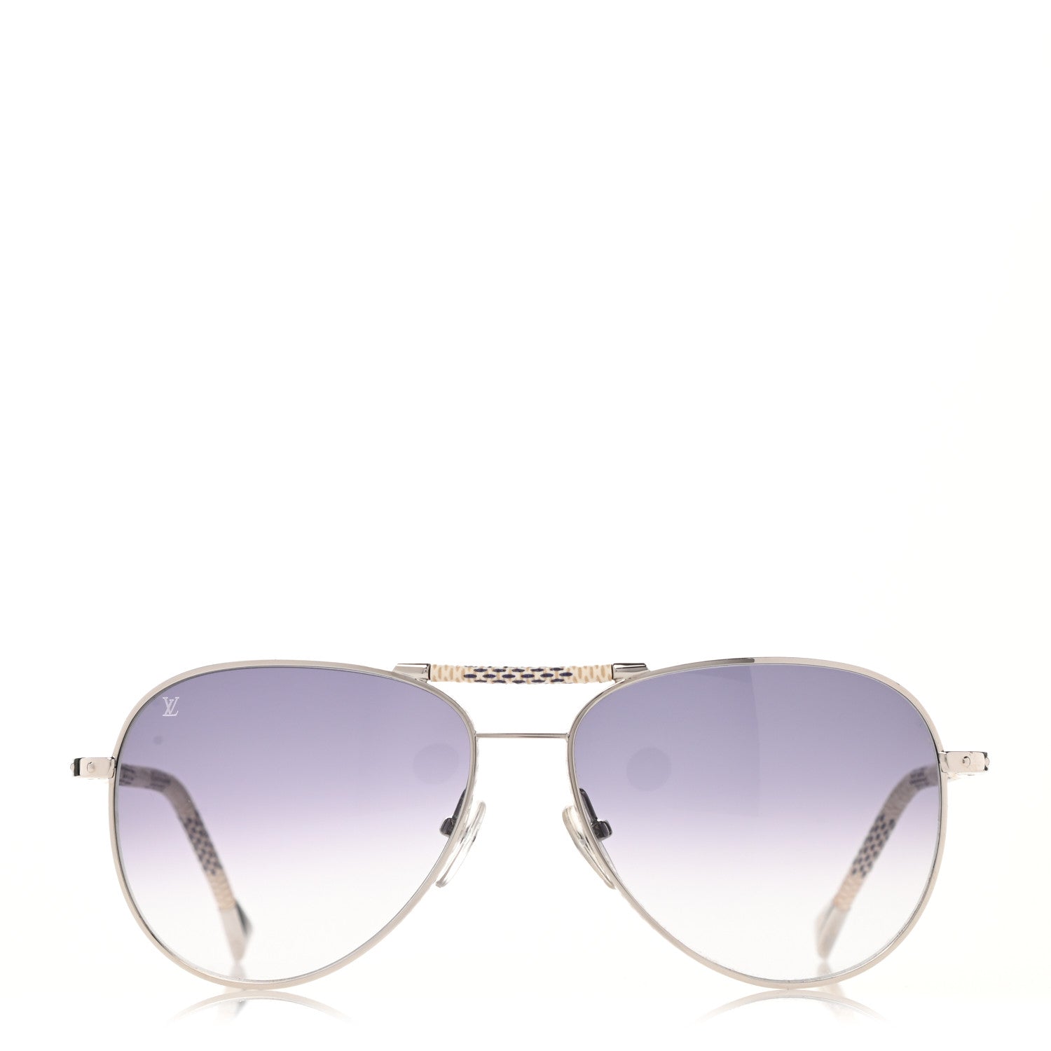 Louis Vuitton Damier Azur Conspiration Pilote Aviator Sunglasses Z0203U 2 of 9