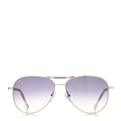 Louis Vuitton Damier Azur Conspiration Pilote Aviator Sunglasses Z0203U 2 of 9