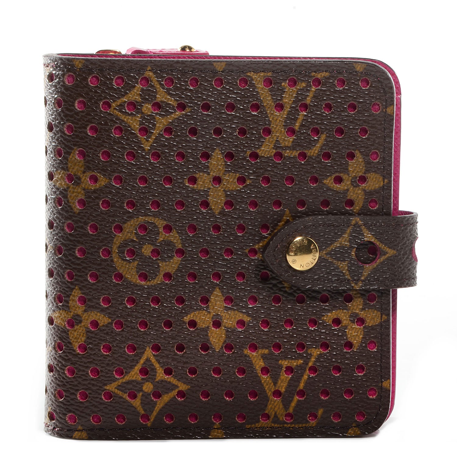 Louis Vuitton Monogram Perforated Compact Zipped Wallet Fuchsia 1 of 7