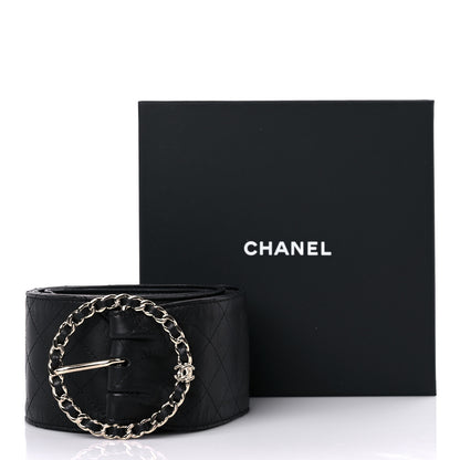 Chanel Lambskin Stitched Chain Belt 95 38 Black 7 of 7