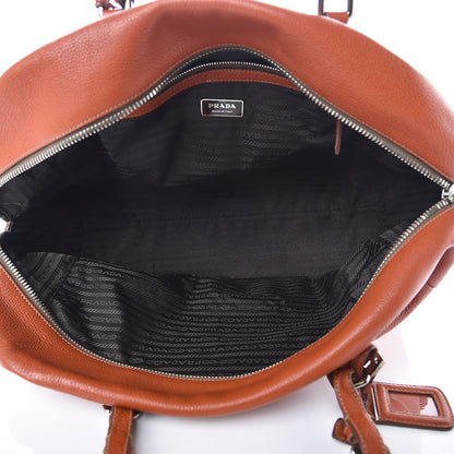 Prada Vitello Daino Logo Bowler Rame 5 of 19