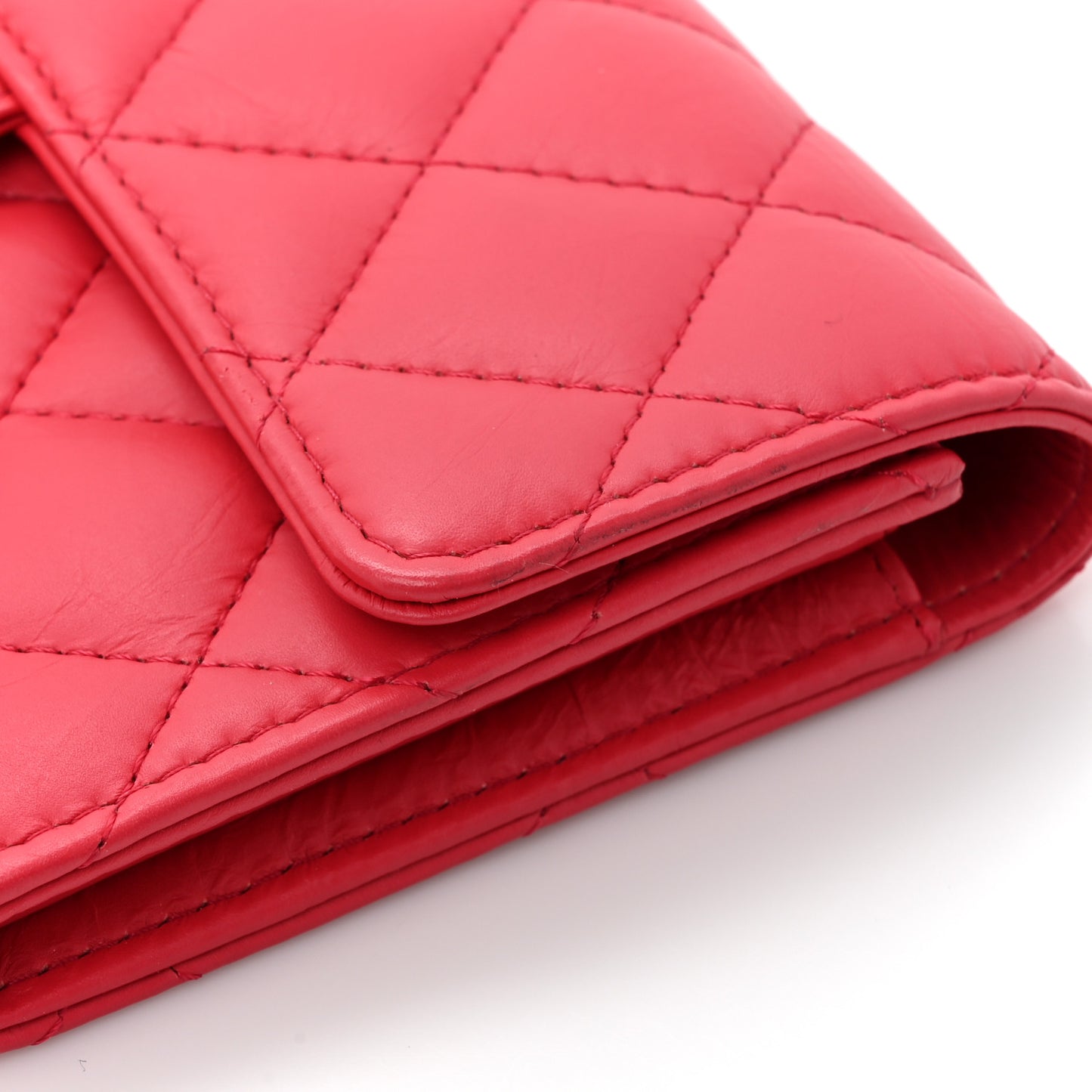 Calfskin Quilted 2.55 Reissue Flap Wallet Red