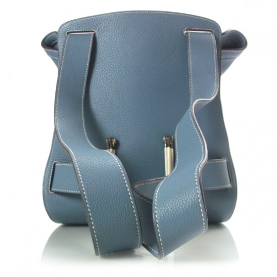 Hermes Clemence Sherpa Backpack Blue Jean 4 of 10
