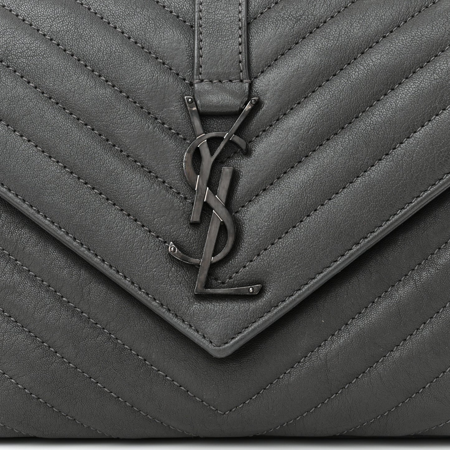 Sheepskin Matelasse Chevron Monogram Medium College Bag Storm