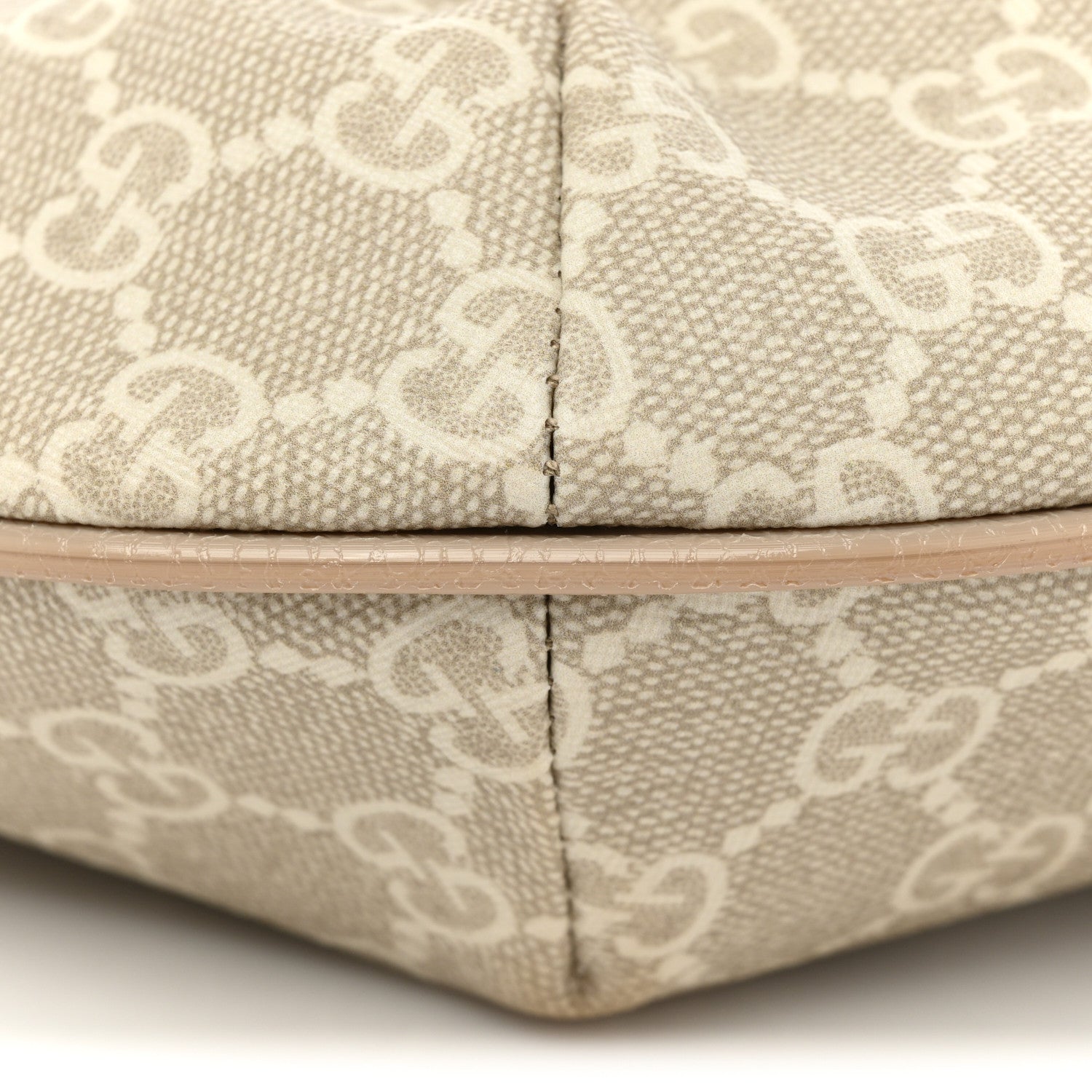 Gucci GG Supreme Monogram Textured Dollar Calfskin Web Small Ophidia Half Moon Hobo Beige Mystic White Oatmeal 8 of 11