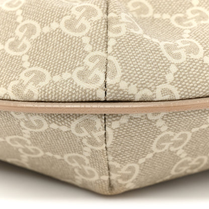 Gucci GG Supreme Monogram Textured Dollar Calfskin Web Small Ophidia Half Moon Hobo Beige Mystic White Oatmeal 8 of 11