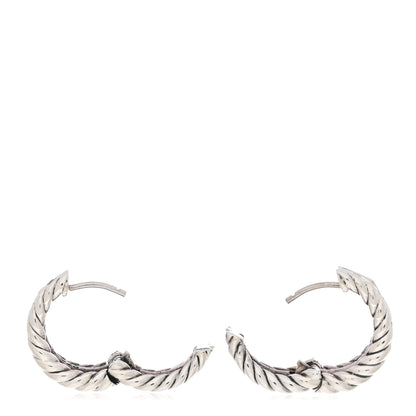 David Yurman Sterling Silver Diamond Stax Hoop Earrings 3 of 4