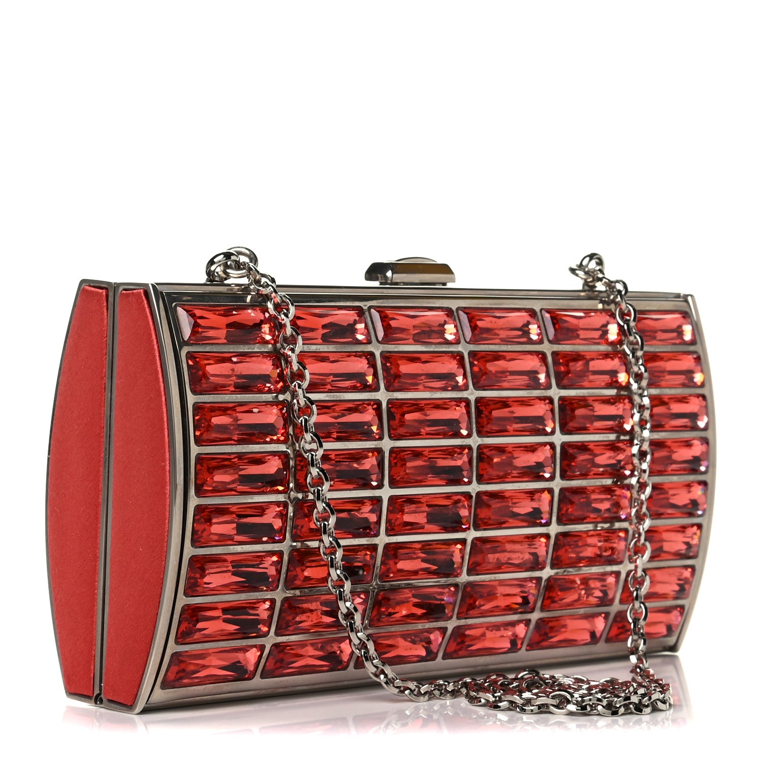 Judith Leiber Swarovski Crystal Minaudiere Clutch Pink 2 of 6