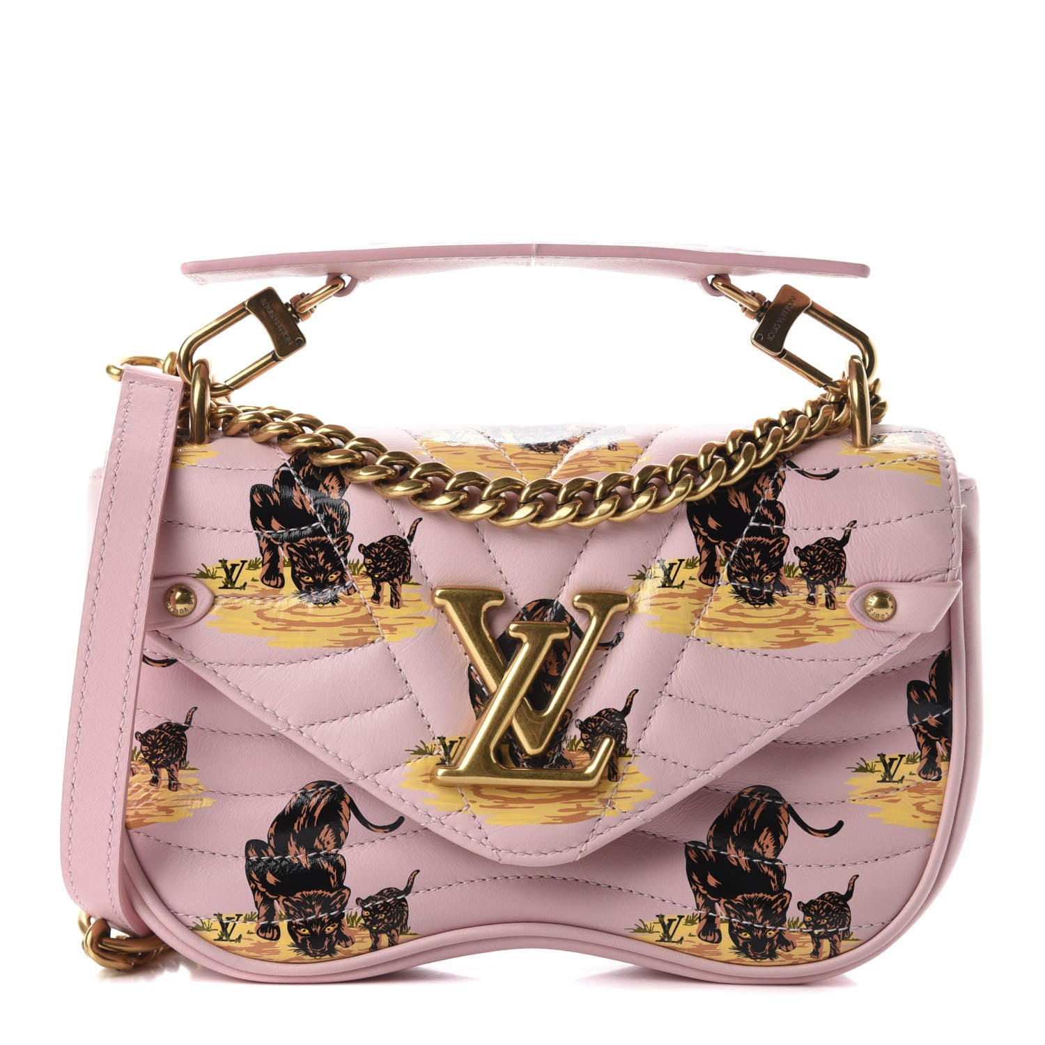 Louis Vuitton Calfskin Leopard Print New Wave Chain PM Light Pink 1 of 11