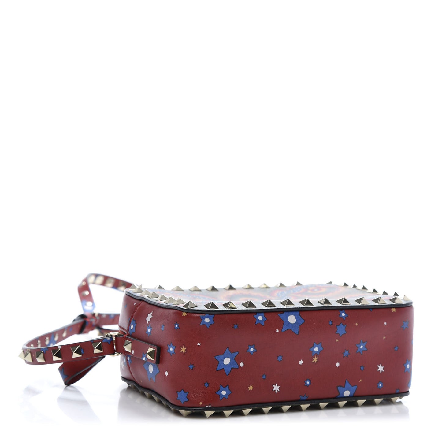 Vitello Enchanted Wonderland Rockstud Camera Crossbody Bag Multicolor