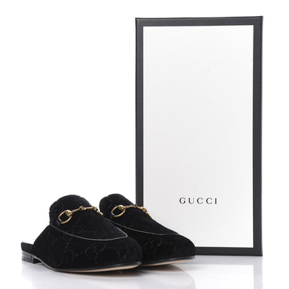 Gucci Velvet GG Monogram Womens Princetown Slippers 36 Black 11 of 11