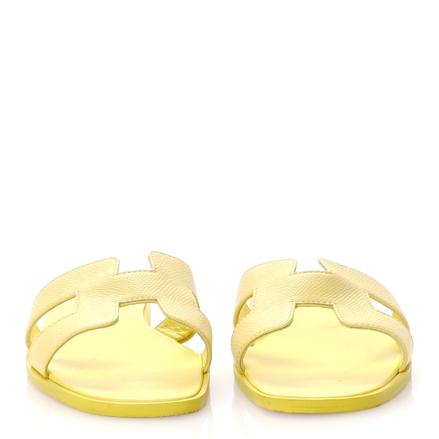 Hermes Epsom Oran Sandals 37 Jaune Pollen 3 of 9