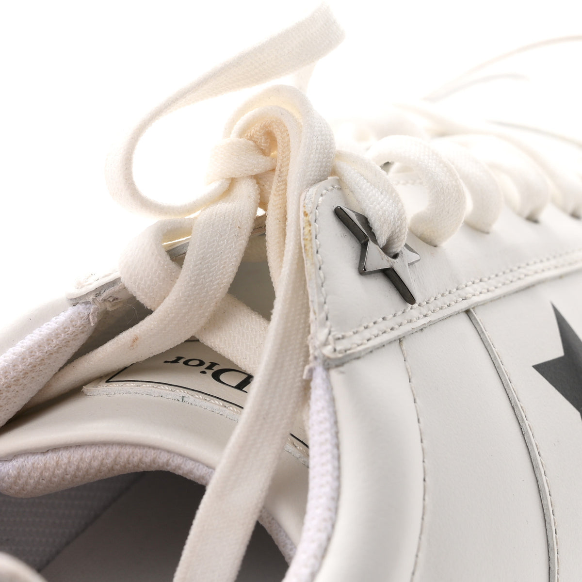 Christian Dior Calfskin Suede Dior Star Low Top Sneakers 38 White Black 11 of 11