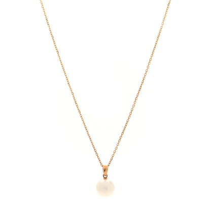 Mikimoto 18K Yellow Gold Akoya Cultured Pearl 9mm Pendant Necklace 1 of 5
