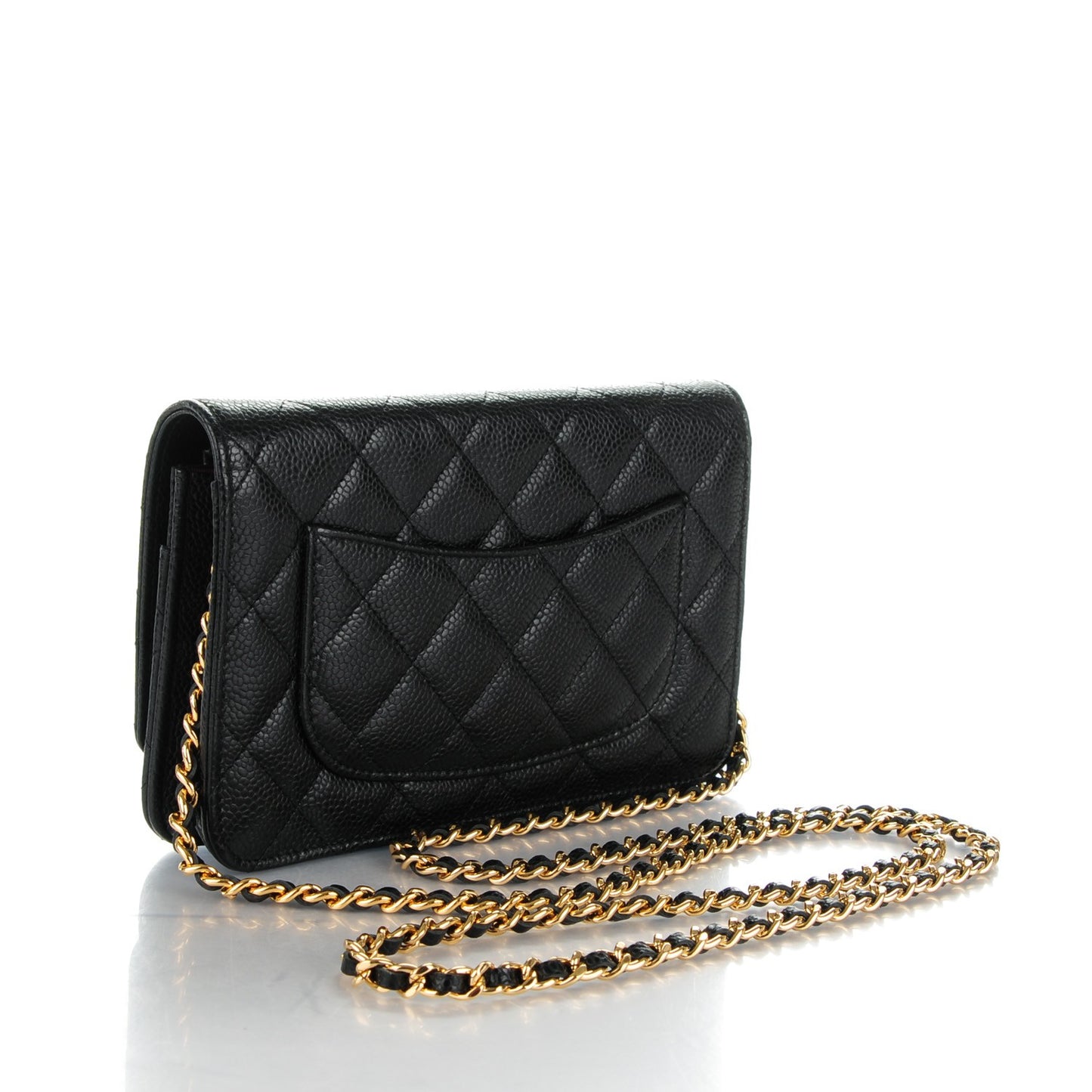 Caviar Quilted Wallet On Chain WOC Black