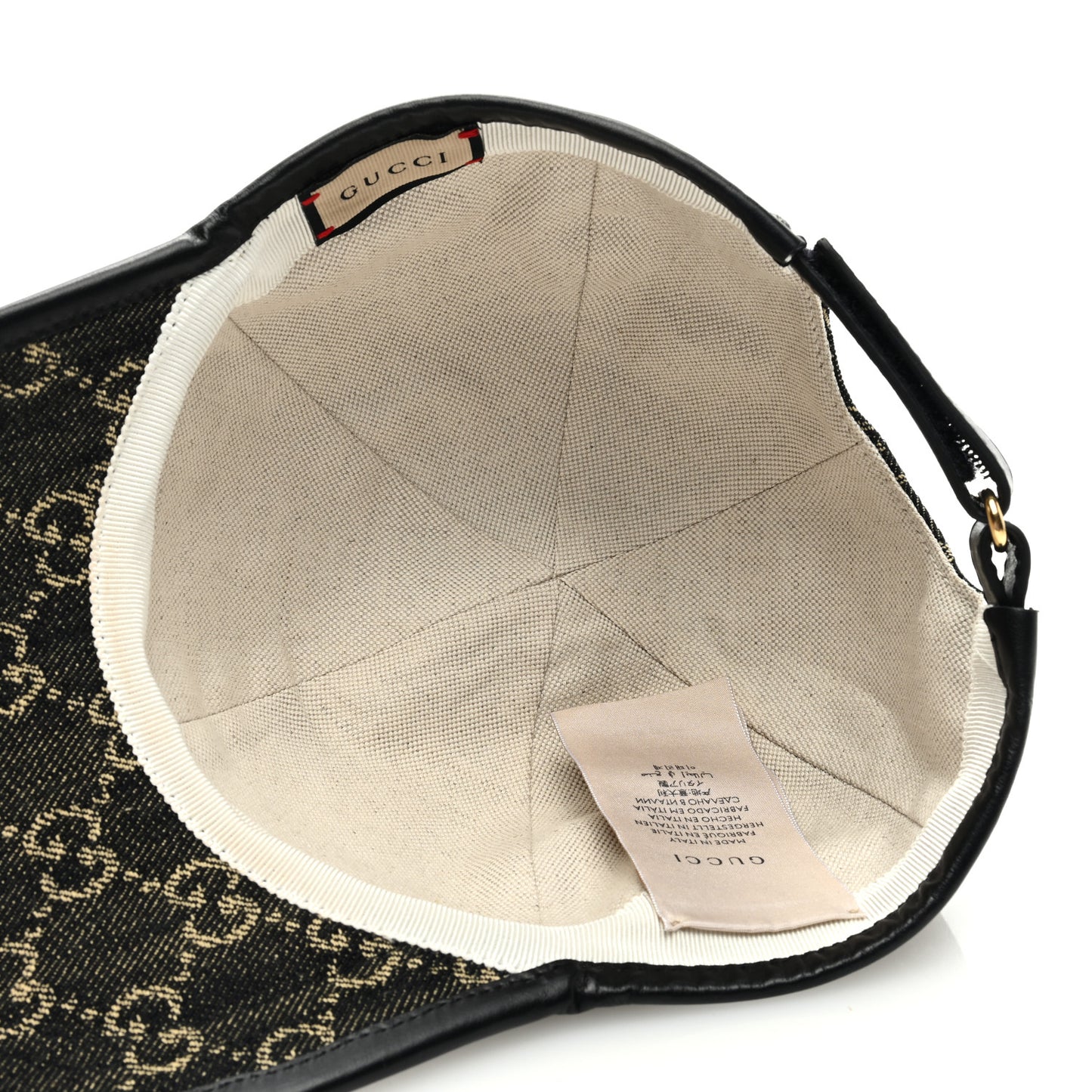 Denim Calfskin GG Monogram Oscar Baseball Hat S Black Ivory