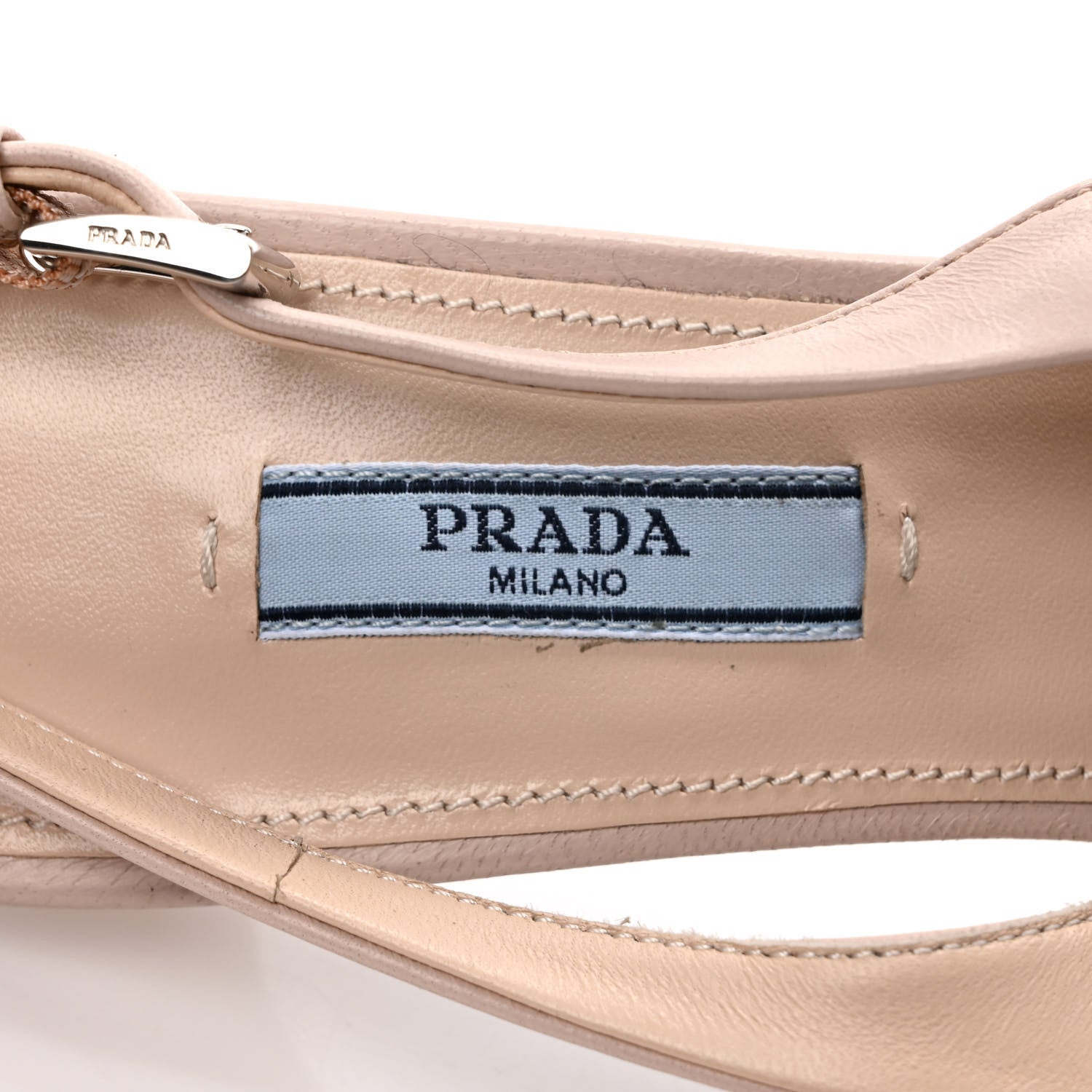 Prada Nappa Pointed Toe Slingback 55mm Pumps 40 Cipria 8 of 8