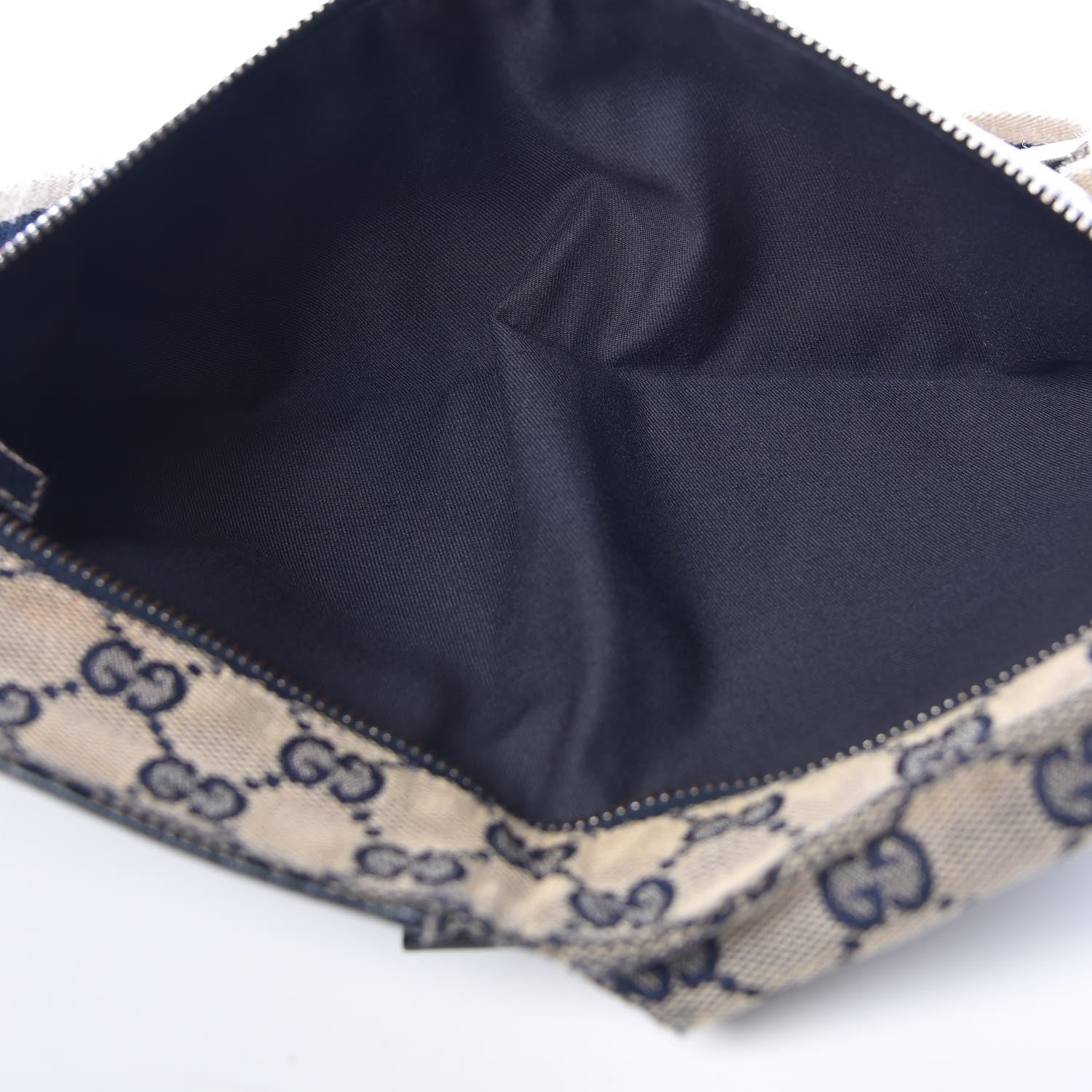 Gucci GG Monogram Web Double Pocket Belt Bag Navy 5 of 12
