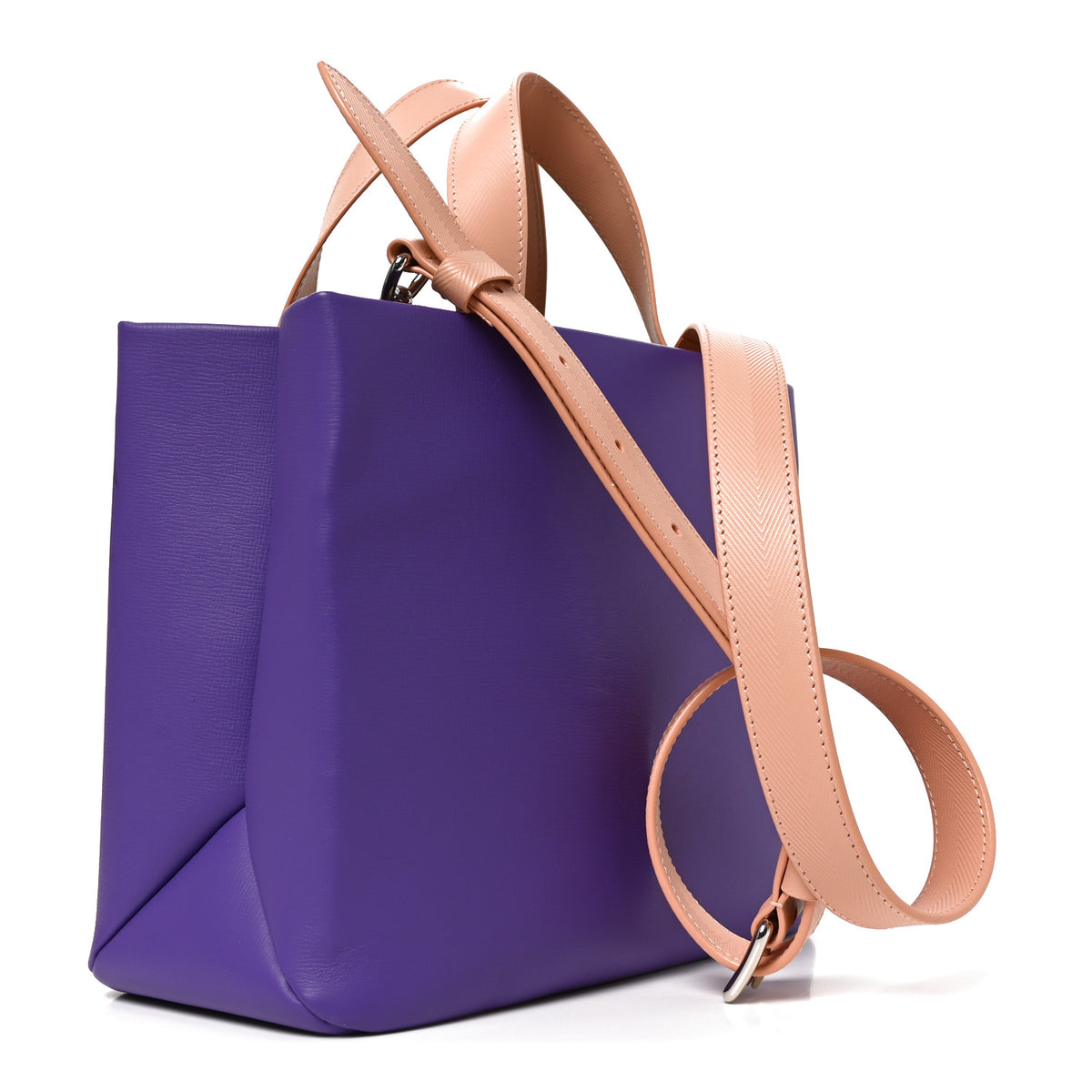 Calfskin Mini Shopper Tote Purple