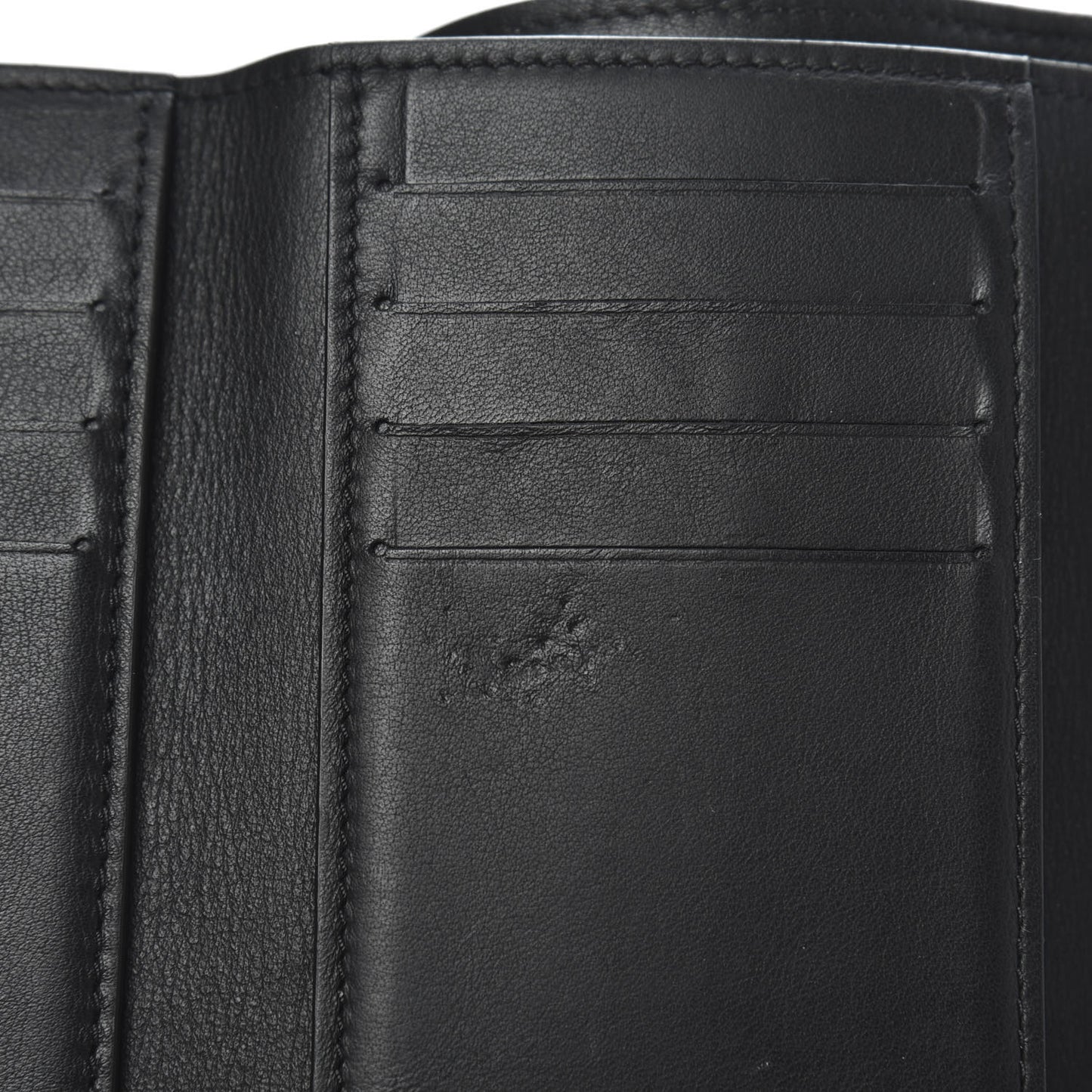 Taurillon Perforated Capucines Compact Wallet Black