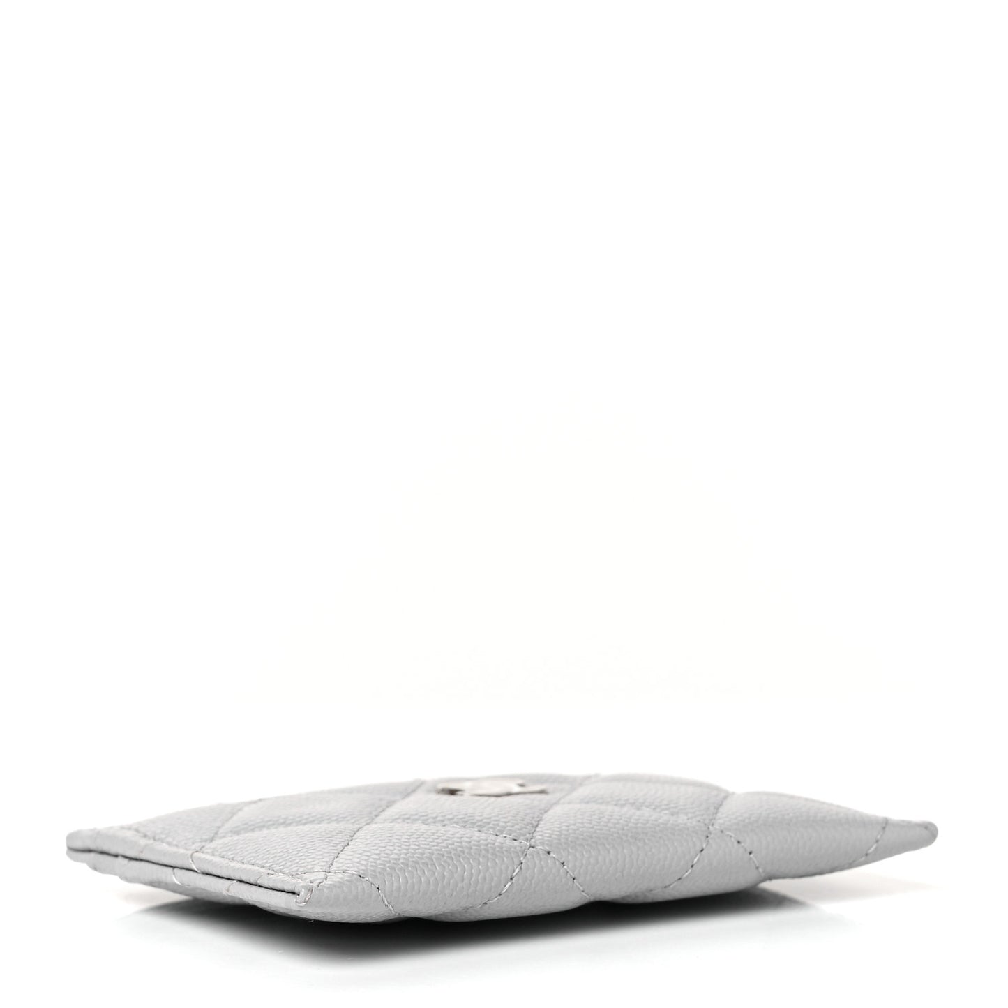 Caviar Quilted Card Holder Grey