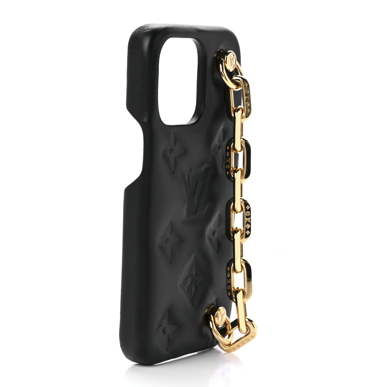 Louis Vuitton Lambskin Embossed Monogram Coussin iPhone 13 Pro Bumper Black 2 of 7