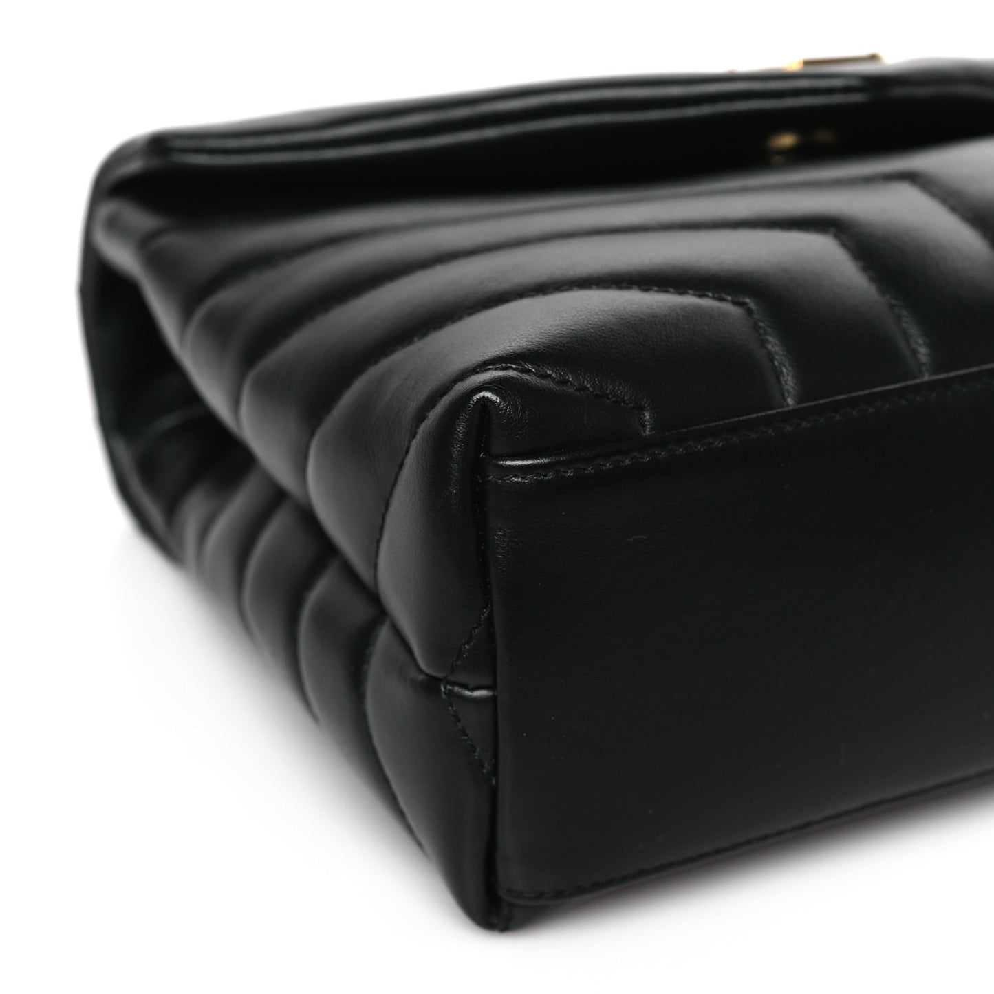 Calfskin Y Quilted Monogram Small Loulou Chain Satchel Black