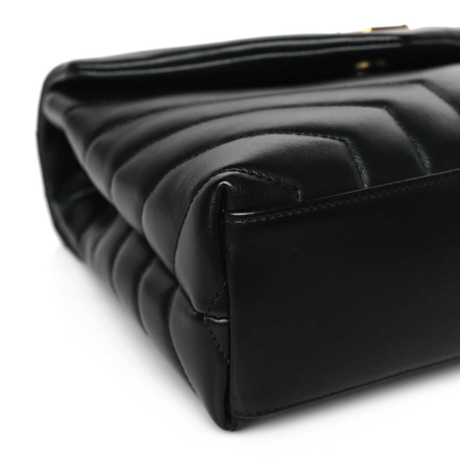 Saint Laurent Calfskin Y Quilted Monogram Small Loulou Chain Satchel Black 8 of 9