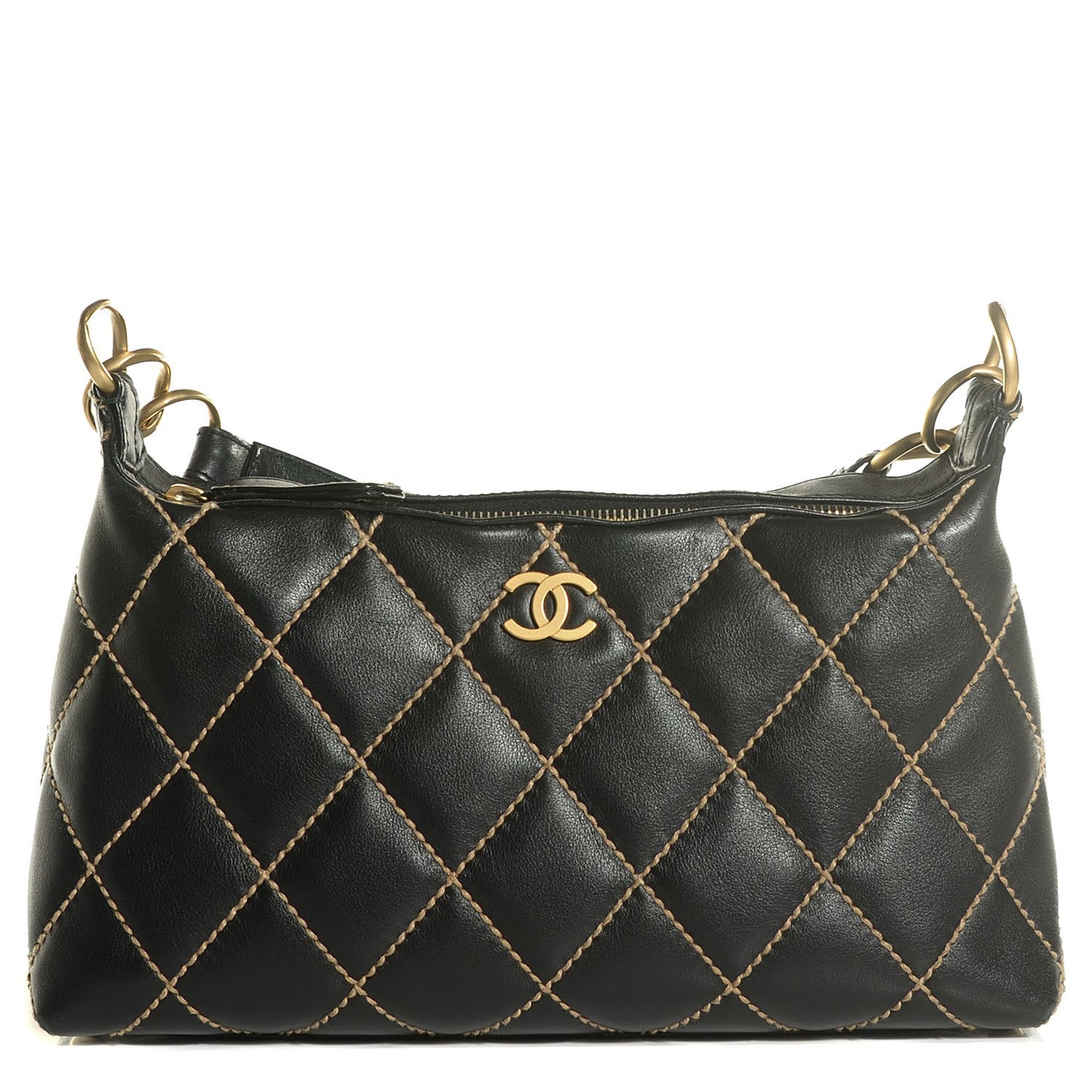 Calfskin Wild Stitch Hobo Black