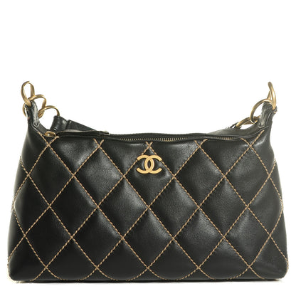Chanel Calfskin Wild Stitch Hobo Black 1 of 7