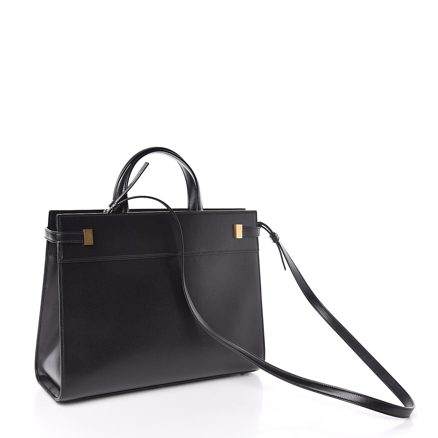 Calfskin Small Manhattan Shopper Tote Black