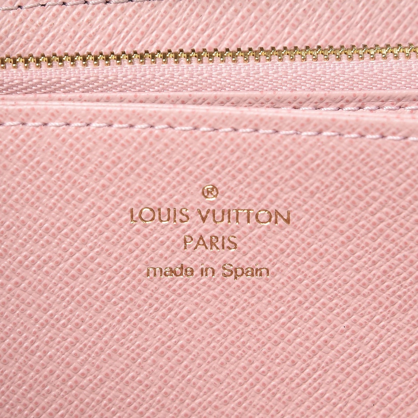 Damier Ebene Zippy Wallet Rose Ballerine