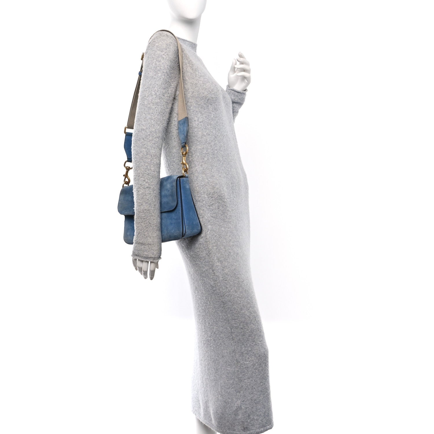 Gucci Soft Suede Small Jackie Shoulder Bag Cerulean Blue 2 of 12