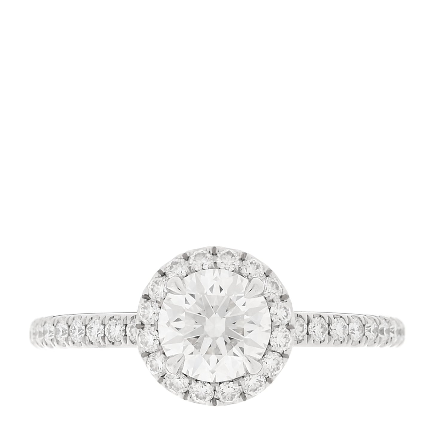 Platinum Diamond .57ct The One Round Brilliant Micropave Engagement Ring 47 4