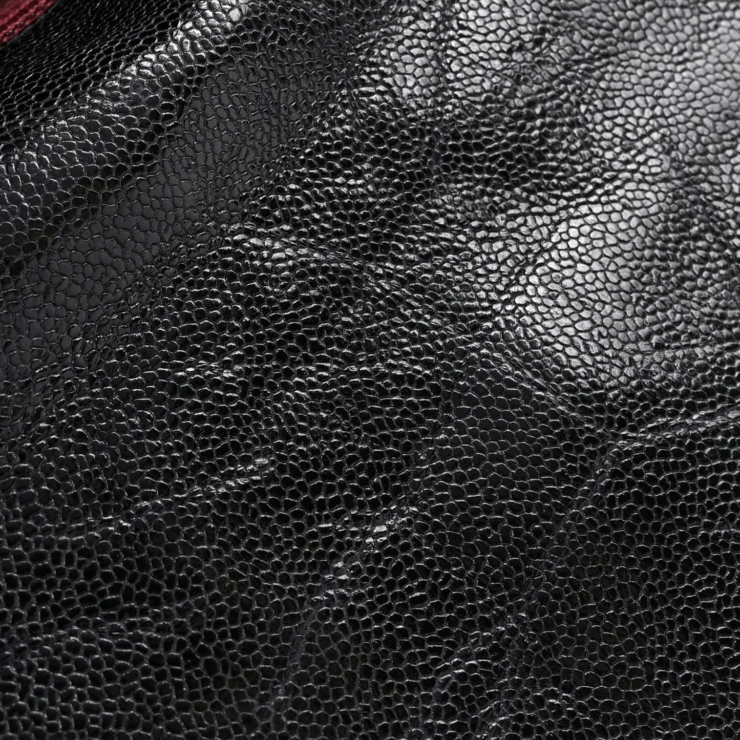 Crumpled Grained Calfskin Jumbo CC Crave Flap Black
