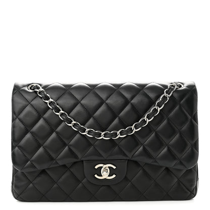 Chanel Lambskin Quilted Jumbo Double Flap Black 1 of 10