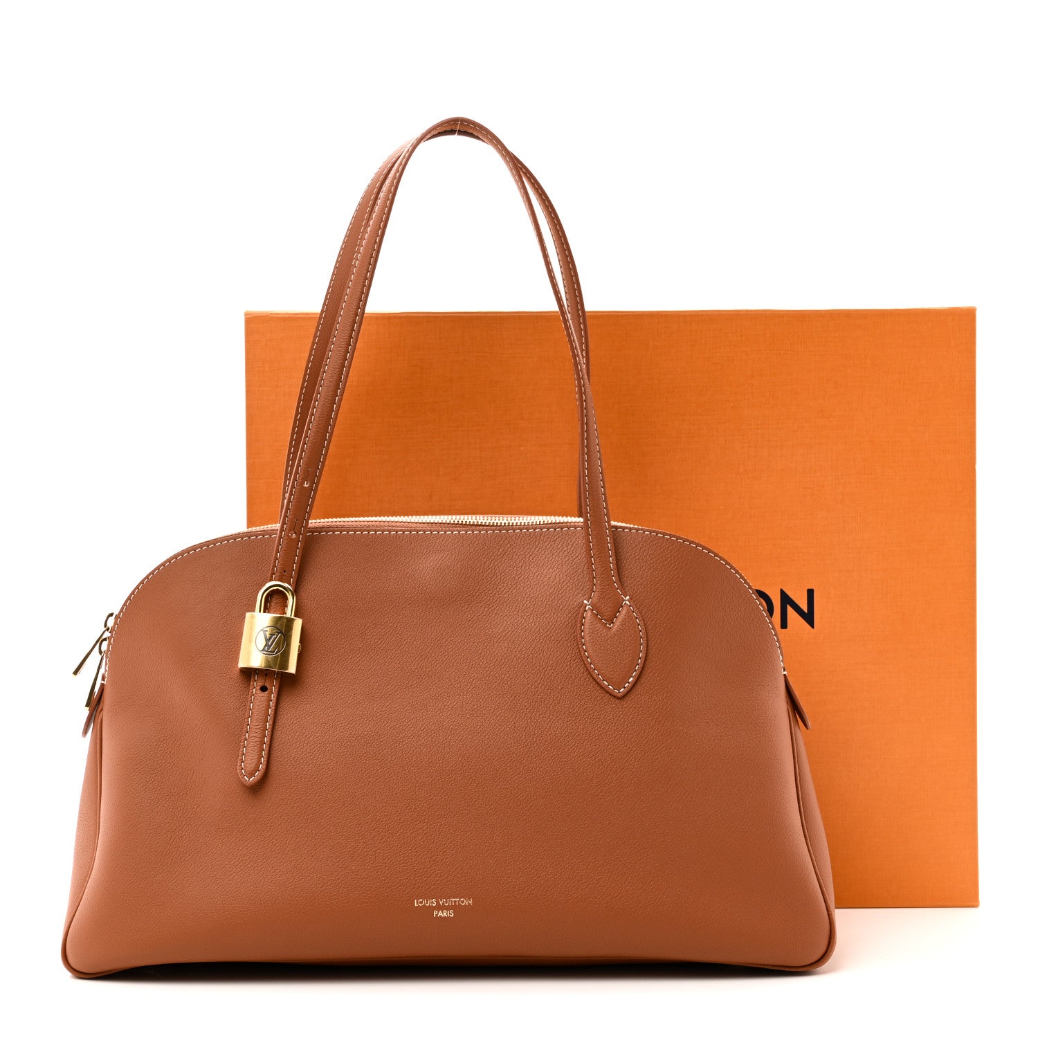 Louis Vuitton Grained Calfskin Low Key Duffle Tote Cognac 10 of 10