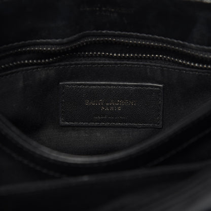 Saint Laurent Calfskin Y Quilted Monogram Toy Loulou Crossbody Bag Black 6 of 12
